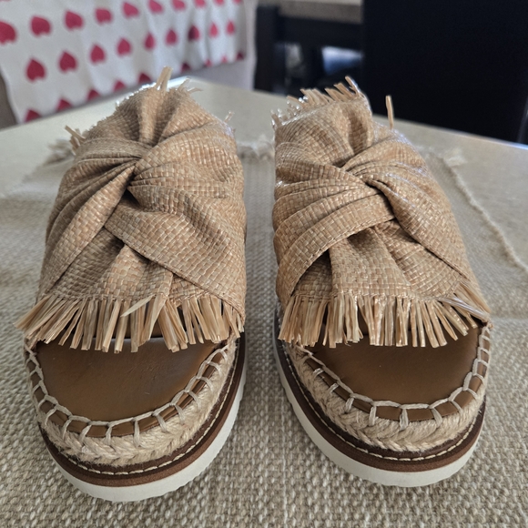 ANTONIO MELANI Callie Raffia Platform Espadrille Wedge Slide Sandals. Size 10 - Picture 3 of 6